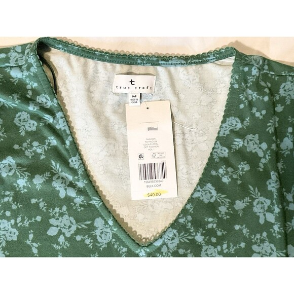 TRUE CRAFT Women's Babydoll V-Neck Knit Top Size M, Eden Floral - Picture 5 of 6